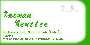kalman mentler business card